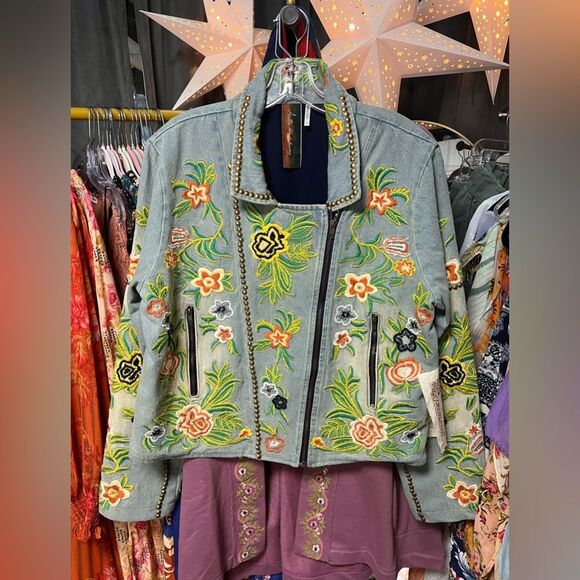 Aratta Lucinda Embroidered Denim Jacket $262 MSRP-current Style - Picture 3 of 5